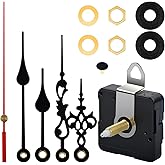 Tibapla Clock Mechanism Kit,Silent Pendulum Quartz Clock Movement with 2 Set Clock Hands,High Torque Long Shaft Clock Movemen