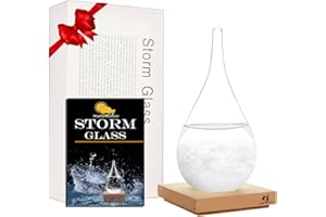 FUNOHYE Storm Glass Weather Station - Cloud Storm Crystal Weather Forecast Bottle |Water Drops for Home and Office | Creative Stylish Decorative Desktop Weather Predictor | Weather Instrument