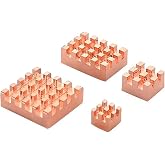 Haojiaho Raspberry Pi 4B Heatsink Copper Kit with Thermal Conductive Adhesive Tape, Pure Copper, Raspberry Pi Heatsink for Cooling Raspberry Pi 4 B (Copper 4pcs)