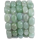 BEADIA Natural Light Green Aventurine Cuboid Stone Loose Semi Gemstone Beads for Jewelry Making 8mmx12mm 38cm/Strand
