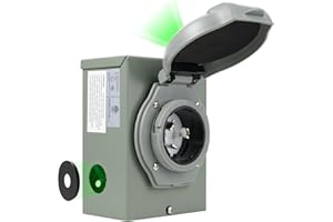 Wokyy Pre-drilled 50 Amp Generator Power Inlet Box, NEMA SS2-50P, 125/250V, 6250/12500W, ETL Listed, Weatherproof for Outdoor Use