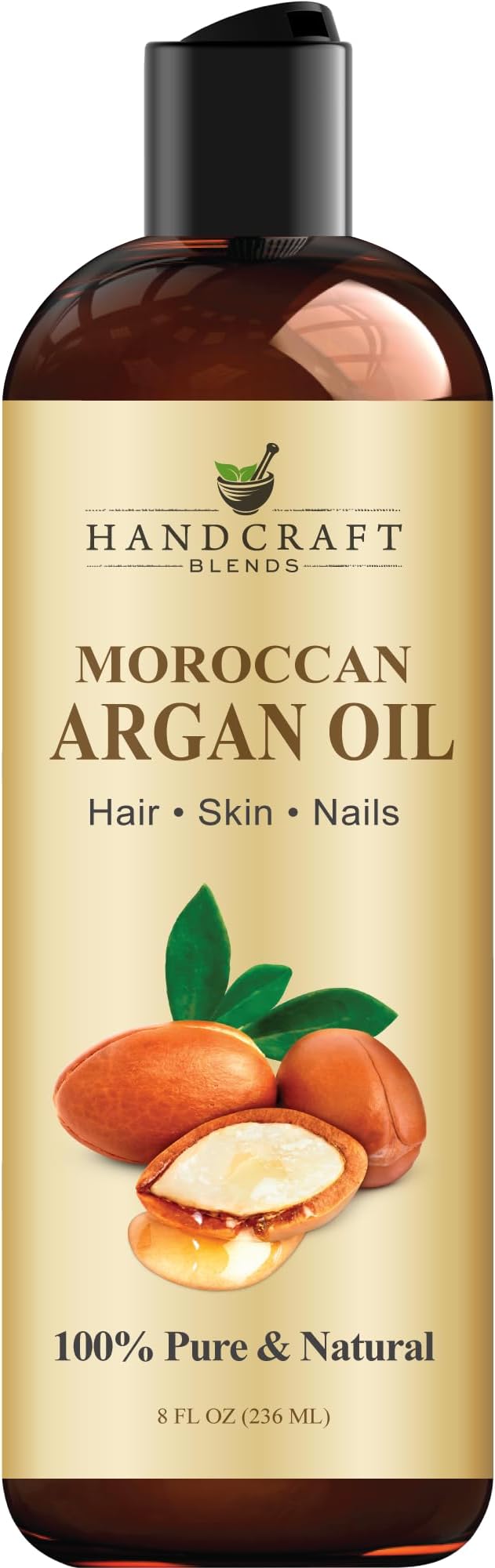 Handcraft Blends Argan Oil 236 ml 100% Pure Cold-Pressed Moroccan Carrier Oil