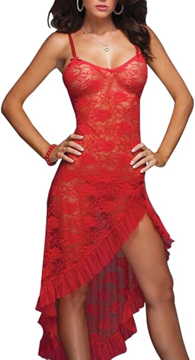 EVAbaby Sexy Übergröße Maxi Lange Dessous Tiefer V Hoch Split