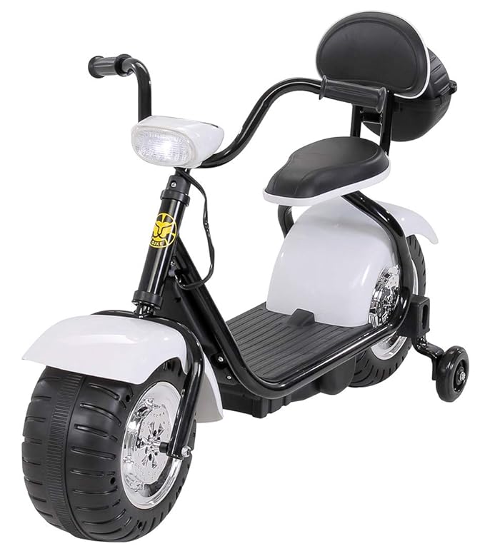 Actionbikes Motors Kinder Elektromotorrad Harley Scooter BT306 - 15 Watt Motor – Weichgummiring Reifen (Weiß)