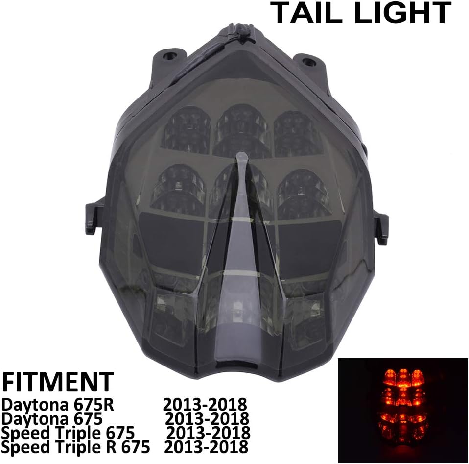 Motorcycle Rear LED Taillights Integrated Tail Signal light Lamp Indiactors For Triumph 675 675R 675 R Speed Triple 675 Speed Triple 675 R 2013-2018 Street Bike