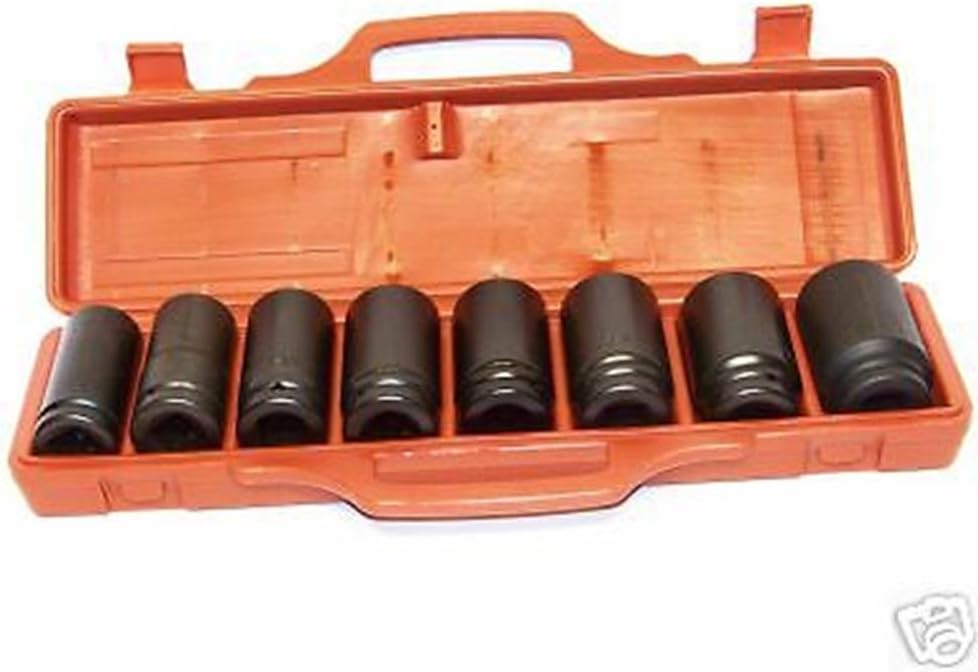Socket Sets 9 PC 3/4" DRIVE DEEP AIR IMPACT SOCKETS SET STANDARD AXLE NUTS REMOVER INSTALLER