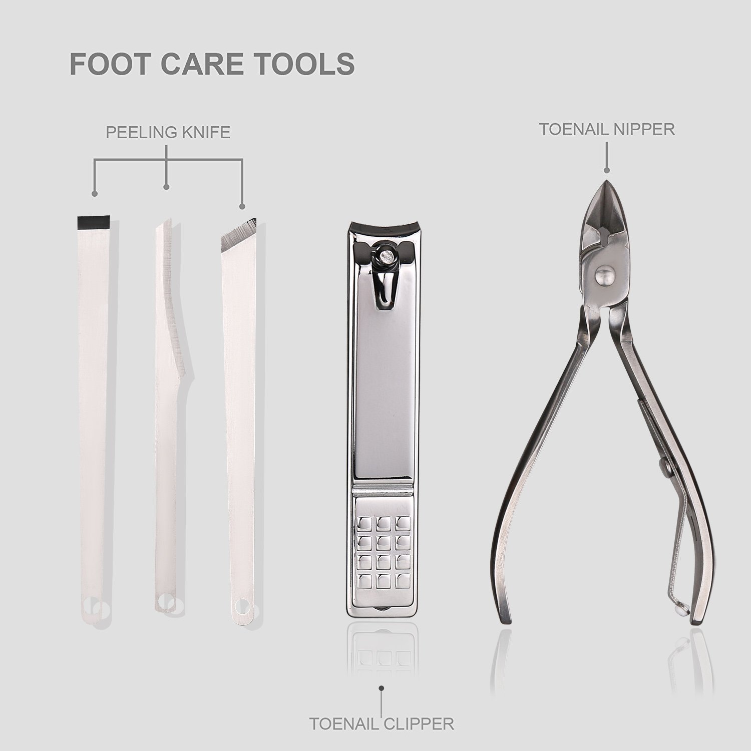 Teamkio Manicure Pedicure Set Nail Clippers Travel Hygiene Kit Stainless Steel Professional Nail Cutter Care Set Scissor Tweezer Knife Ear Pick Utility Tools Grooming Kits with Leather Case 16 pcs