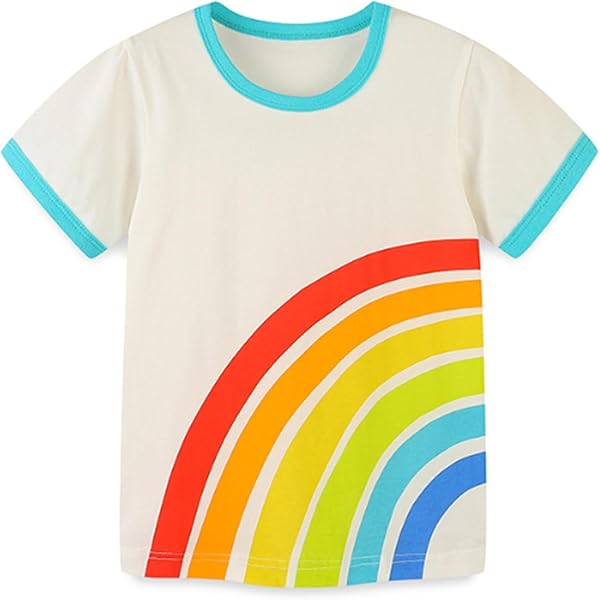 Amazon.com: Warmbaby Rainbow T Shirt for Toddler Boys Kids Short