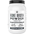 Bone Broth Powder, 2lb Pure Grass Fed Bone Broth Beef Protein Powder. Unflavored, Contains Collagen, Glucosamine & Gelatin, P