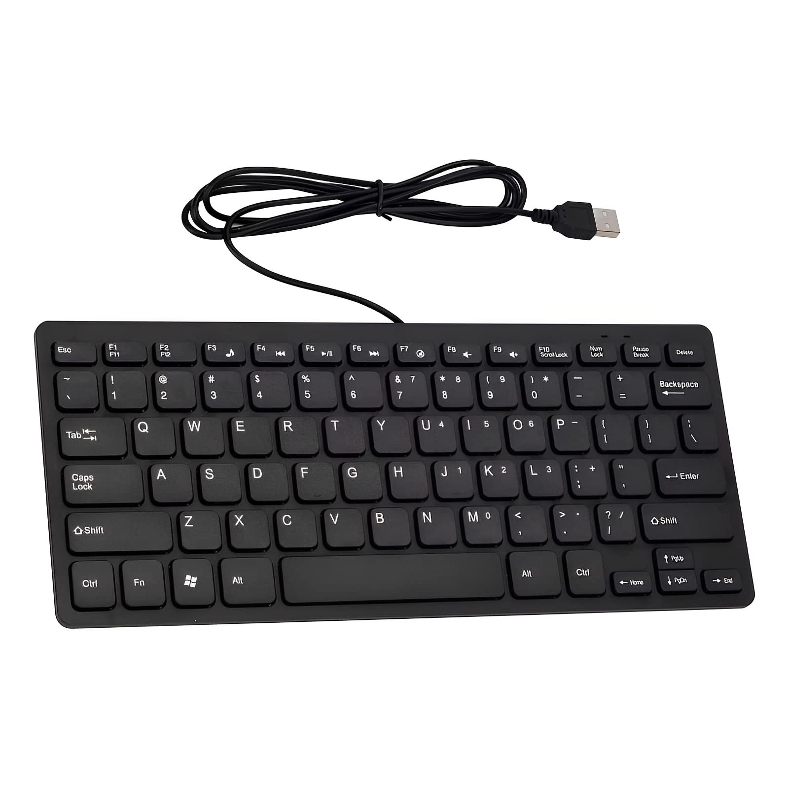 OHHXGK USB Wired Mini Keyboard, Slim Ergonomic Keyboard Small Compact Simple Wired Business Keyboards for Laptop and Desktop Computer, Plug and Play