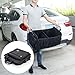 MIU COLOR Foldable Car Trunk Organizer with Mesh Pockets Side Bag Washable Automotive Waterproof Storage Box with Leather Handle Strap Suitable for SUV (Black)