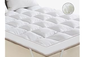 WhatsBedding 4 Inch Memory Foam Mattress Topper Queen Size, Supportive Fluffy Shredded Memory Foam Filled Pillow Top, Extra Soft Bed Topper for Back Pain Relief, 60x80 Inch