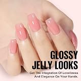 TOMICCA Jelly Gel Polish 15ml Sheer Pink UV/LED Soak Off view 2