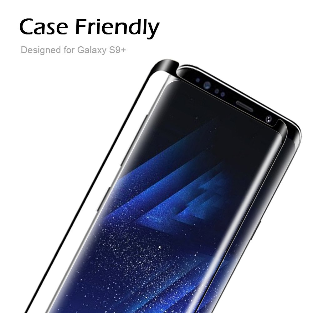 Galaxy S9 Plus Screen Protector, Galaxy S9 Plus Tempered Glass Screen Protector [3D Curved Tempered] Case Friendly for Samsung Galaxy S9 Plus 2018 released