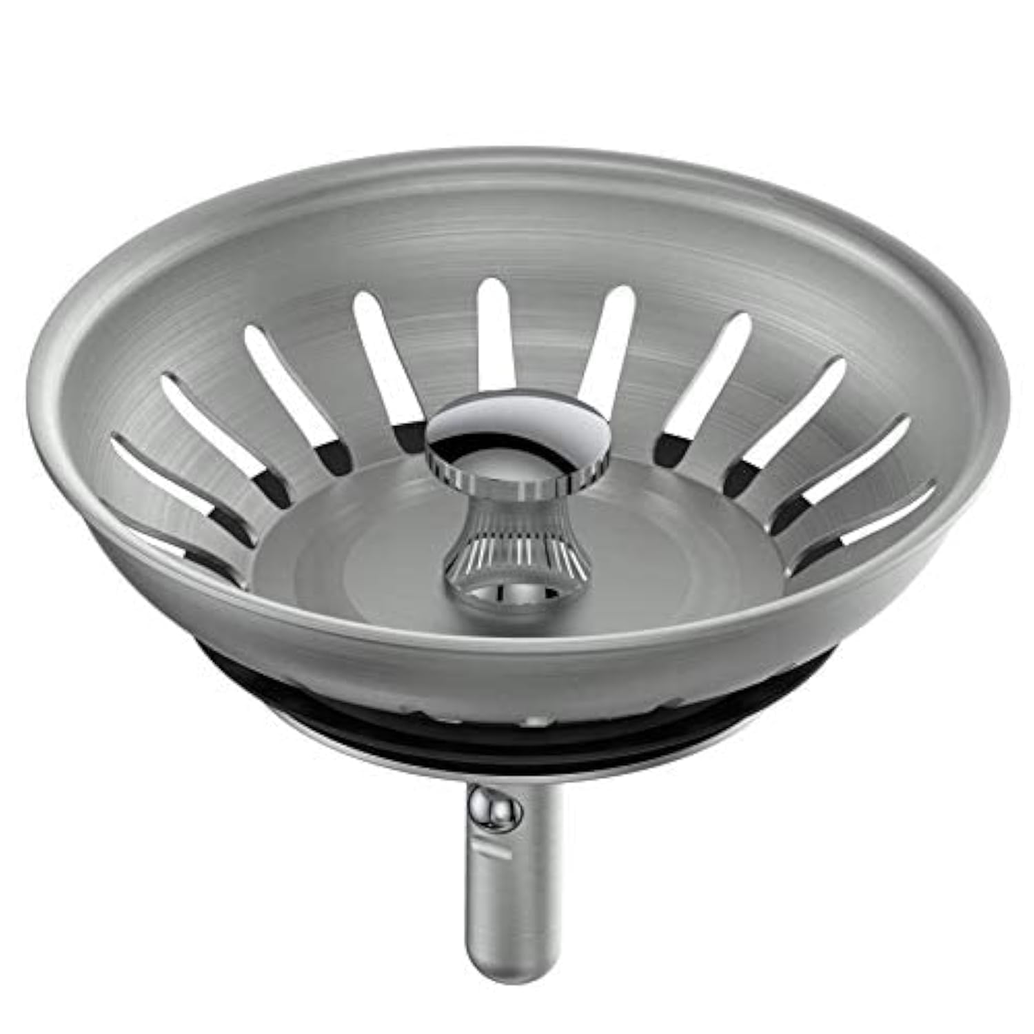 Photo 1 of KANARY Stainless Steel Kitchen Sink Strainer Basket-Replacement for Standard Drains(3-1/2 Inch)-Ball-Lock Rubber Stopper (Single, Stainless Steel)