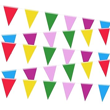 Plastic Bunting Banner Flag Phogary 10 Meter Long 30 Large Flags