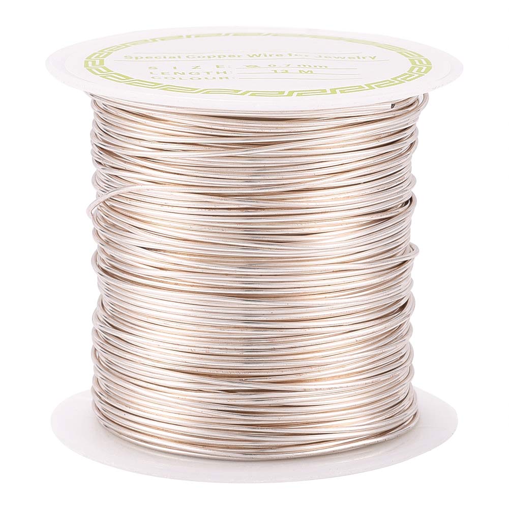 Craftdady 13Meter x 0.7mm Silver Copper Wire Long Lasting Plated Tarnish Resistant Craft Wire For Sculpting Armature Jewellery Making