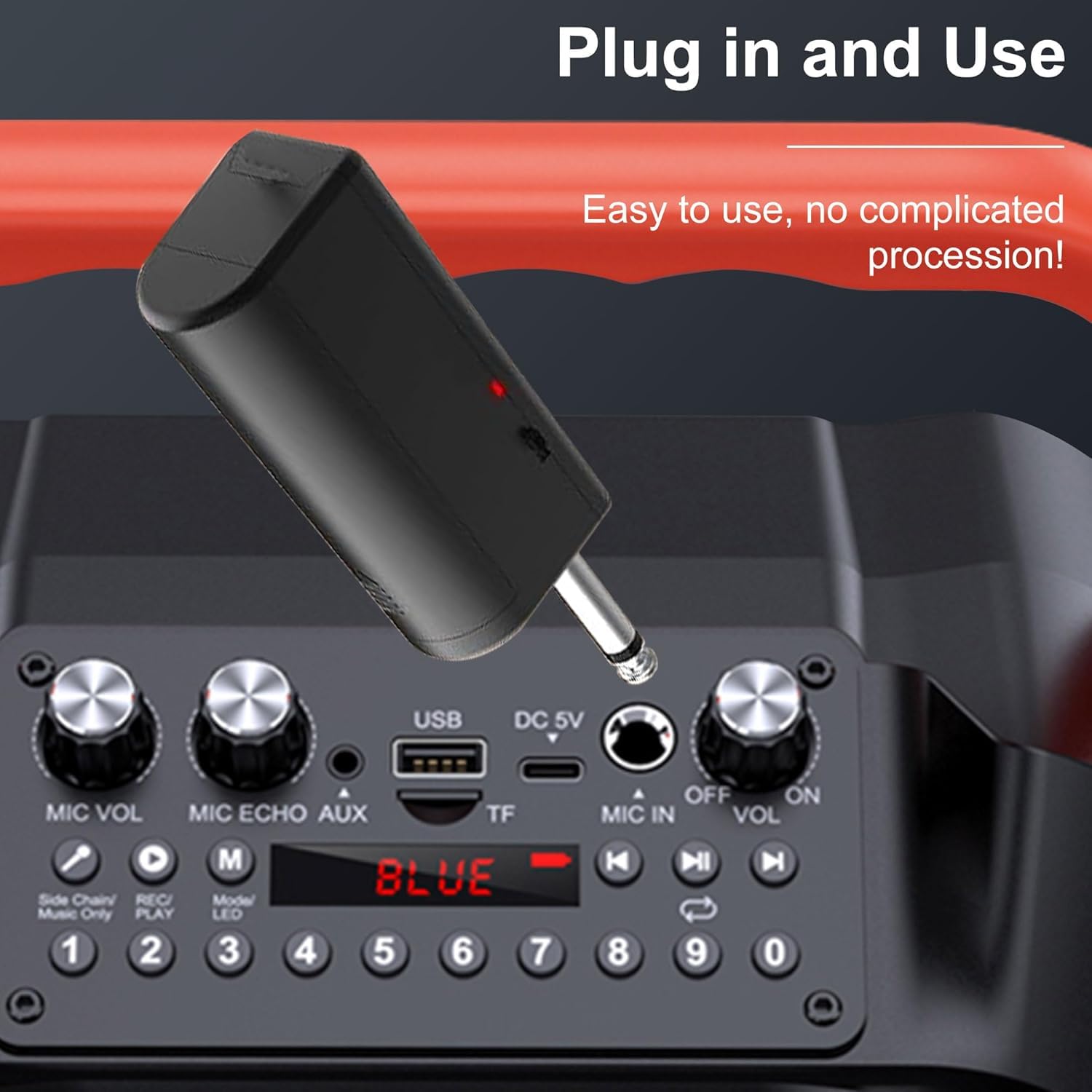 ALPOWL Wireless Microphones, Metal Dynamic Microphone System with Rechargeable Receiver, 50H Duration, 200ft Range, Microphone for Karaoke Singing, Wedding, DJ, Party, Speech, Church