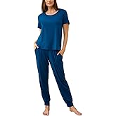 GYS Bamboo Viscose Women's Pajama Set Short Sleeve 2 Piece Soft Sleep Sets for Women