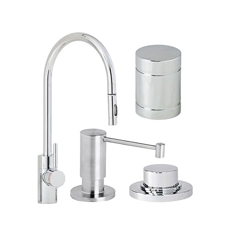 Waterstone 5400 4 Tb Parche Single Handle Kitchen Faucet With Pull