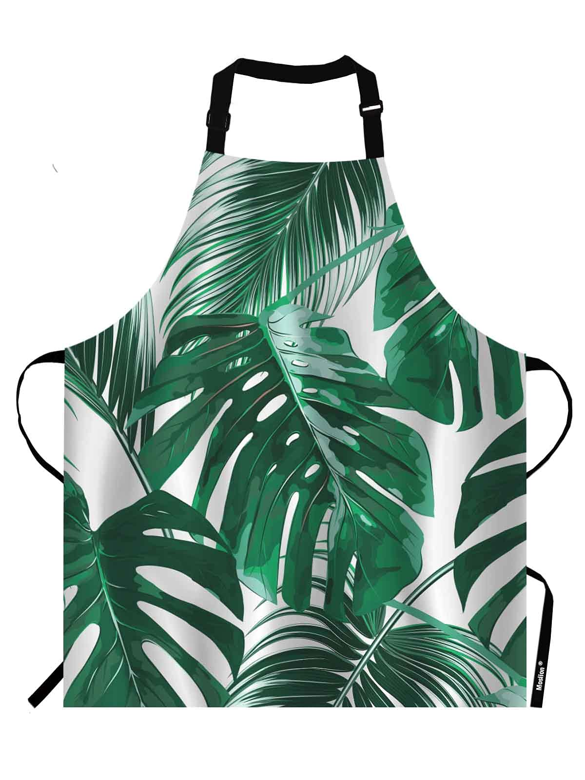 Moslion Palm Leaves Apron,Tropical Jungle Leaf Summer Hawaii Maimi California Beach Tree Apron,Adjustable Neck Bib for Men Women,Suitable for Kitchen Cooking Waitress Chef