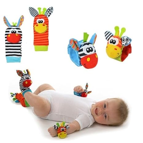 AIUIN Baby Wrist and Socks - 4PCS Baby Wrist Socks Rattles Toy (2 ...