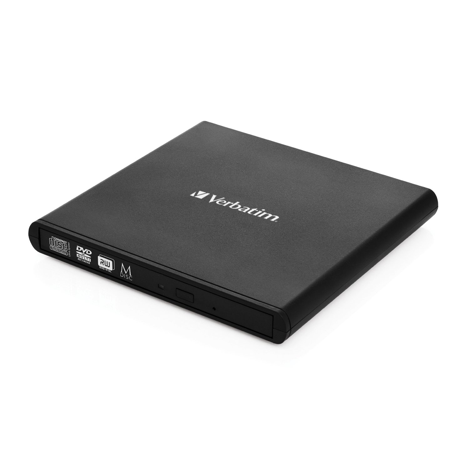 Verbatim External CD / DVD Writer -  Compact & Slimline - USB Powered – Mac & PC Compatible - Black