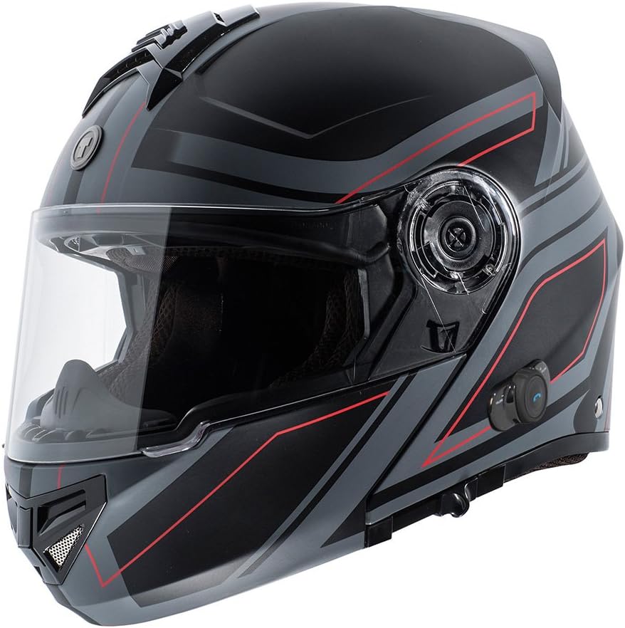 TORC T27B Full Face Modular Motorcycle Helmet Integrated Blinc Bluetooth With Graphic (Blade)