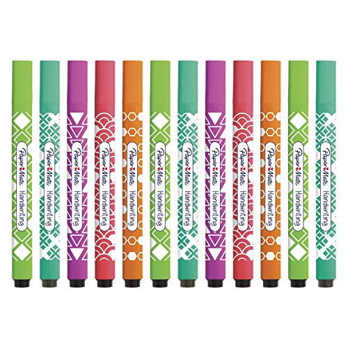 Paper Mate Handwriting Triangular Pens, Washable Black Ink, Fashion