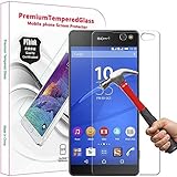 Xperia C5 Ultra Screen Protector, PThink Premium Tempered Glass Screen Protector for Sony Xperia C5 Ultra with 9H Hardness/Anti-scratch/Shatterproof/Fingerprint resistant (Sony Xperia C5 Ultra)