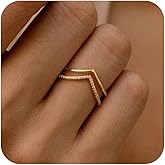 Amicon Gold Stackable Cubic Zirconia Thumb Rings, Dainty 14K Yellow Gold Plated, Modern Style, Everyday Wear, Size 6-10