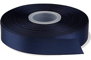 AVANAVA 1 Inch Wide Double Face Satin Ribbon - 50 Yards (370-Navy)
