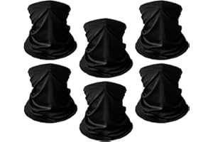 CANDYFOUSE 6 Pack Multi-Purpose Seamless Neck Gaiter Face Mask for Men and Women, Bandana, Rave Cover, Scarf, Balaclava, Headband, Head Wrap, Headwear