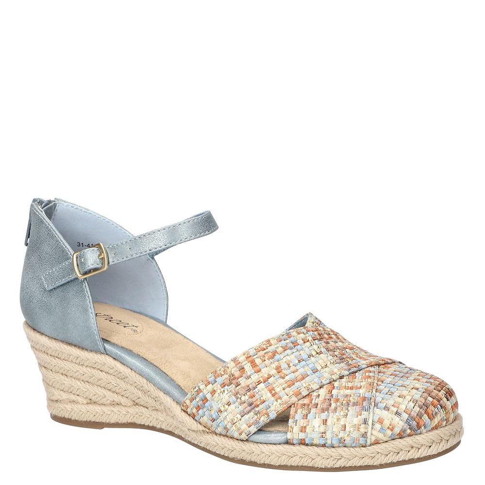 Easy Street Women’s Coast Sandal, Pastel Multi Woven, 7 Narrow