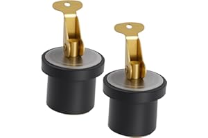 Zreneyfex 2PCS 7/8 Inch Brass Drain Plugs, Snap Lock Baitwell and Deck Plugs, Livewell Accessories for Boats, Yachts, and Kay