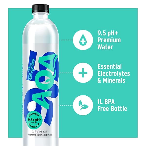 TALKINGRAIN AQA ENHANCED IONIZED WATER, 9.5 PH, WITH ELECTROLYTES AND MINERALS ADDED FOR TASTE, 20 FL OZ BOTTLE