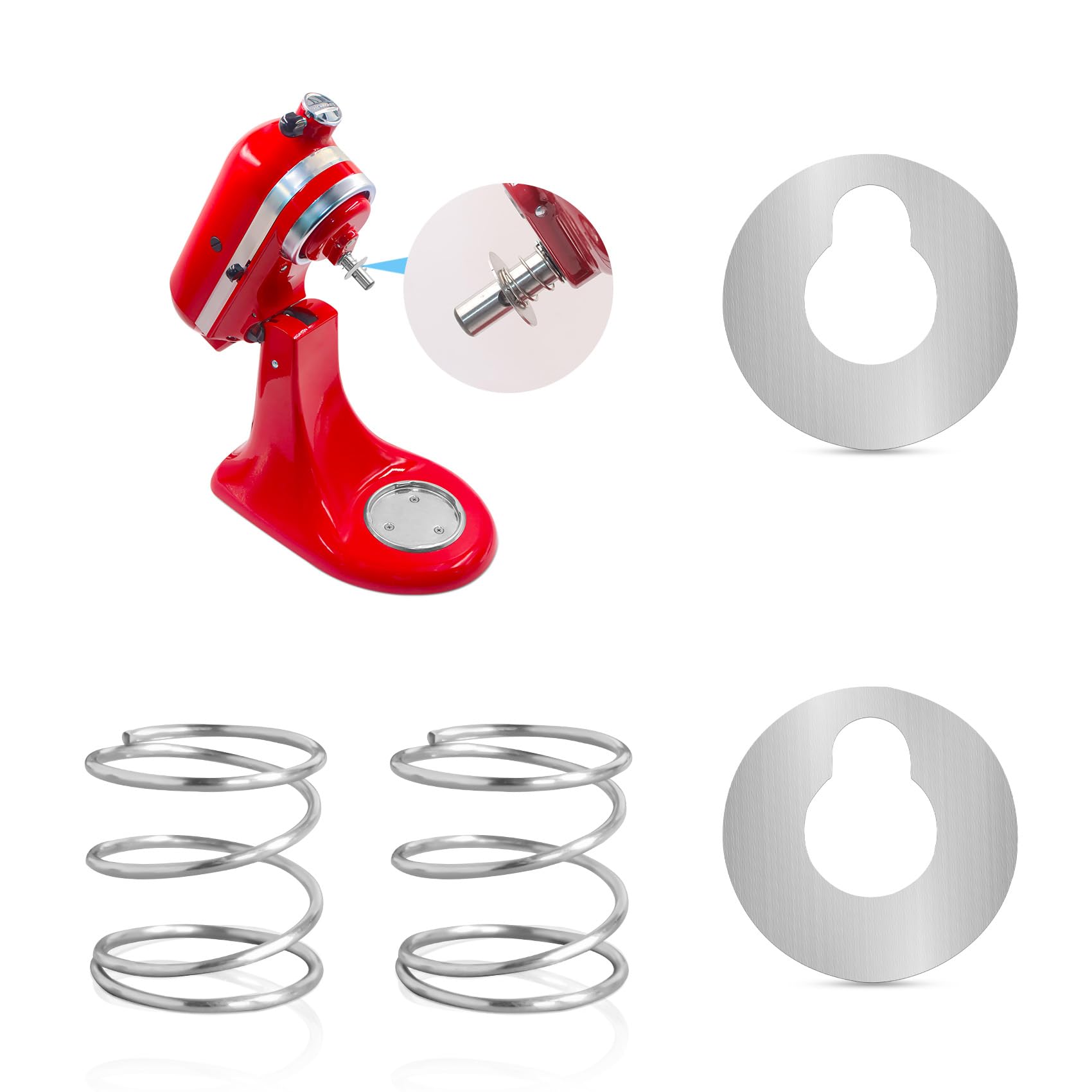 for Kitchen Aid Stand Tilt-head Mixer Spring and Washer, 4PCS Mixer Quick Install Parts for Kitchen Aid Mixer Accessories Stainless Steel