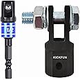 KickFun 1/2" Scissor Jack Adapter for Use with 1/2 Inch Drive/Impact Drills/Ratchet or Standard Drive Sockets or 13/16 Inch Lug Wrench/Tire Iron or Socket/Easy Lifting (2Pcs Set Black)