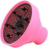 Collapsible Silicone Hair Dryer Diffuser, Travel Collapsible Portable Diffuser for Curly Hair Women, Airflow Attachment for Salon or Home Use, Fit Most Hair Dryers with Nozzle Diameter D-1.575 Inch