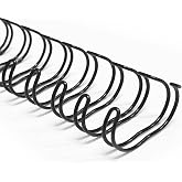 TOTiyea 50 Pack 1" Wire Binding spines,2:1 Pitch,220-Sheet,Letter Size | metal spiral binding coils,Black,0.8mm in thickness, Each spine has a 2:1 pitch and 21 double loops; 360-degree rotation