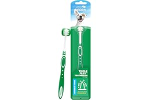 TropiClean Fresh Breath TripleFlex Toothbrush for Small & Medium Dogs | 360-Degree Dog Dental Cleaning | Dog Toothbrush for Small & Medium Breeds