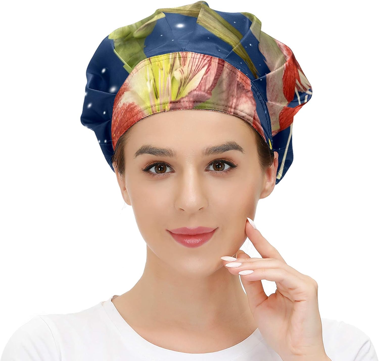 Gorro de trabajo para el pelo largo con banda elástica ajustable para