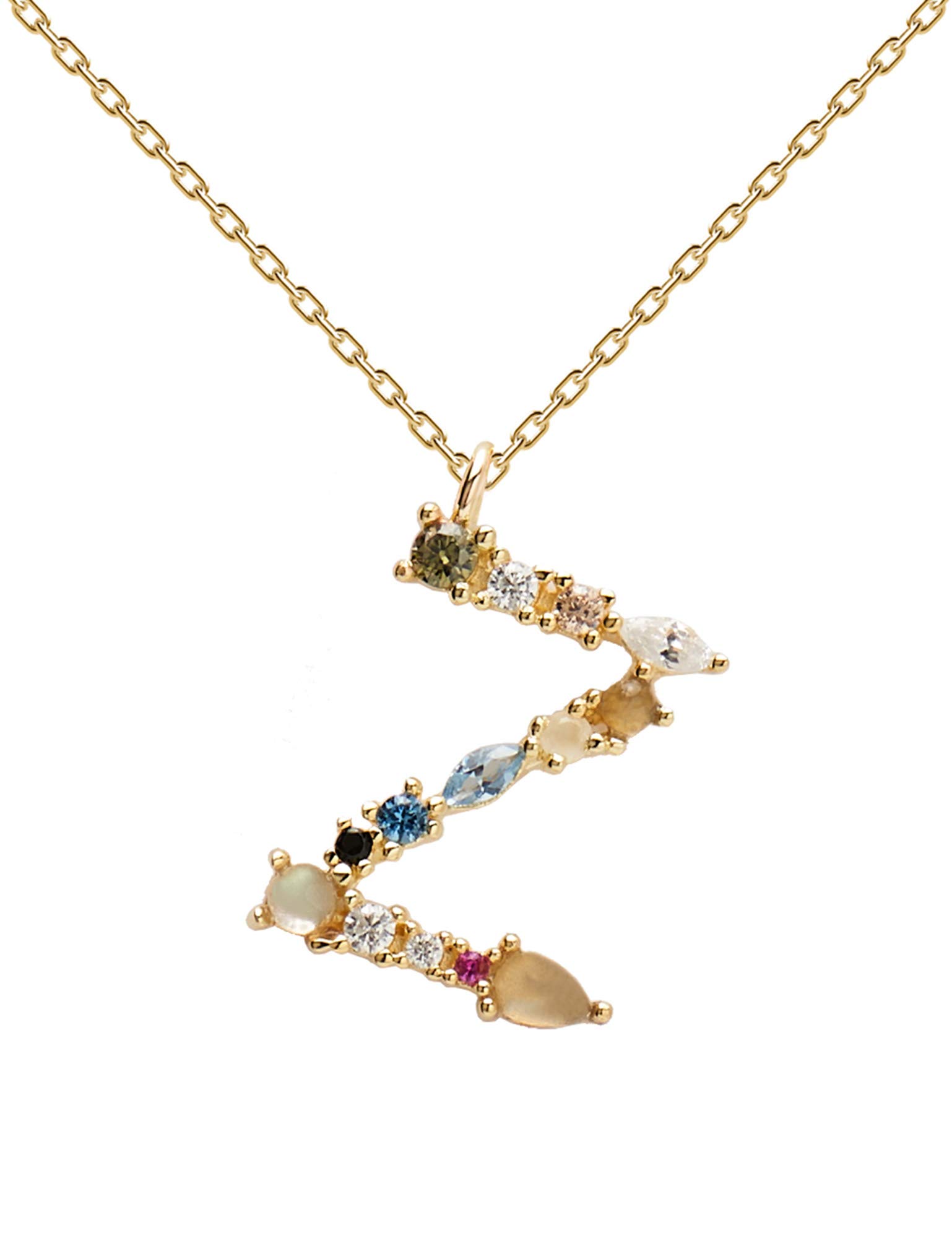 PDPAOLA - Letter Z Necklace - 925 Sterling Silver 18k Gold Plated - Jewellery for Women