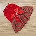 Tangpan Bow-Knot Christmas Pet Plaid Skirt Dog Clothes Santa Dress Size M