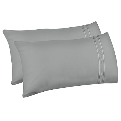Livecomfort 2 Pack Pillow Cases King Size Soft Brushed