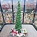 AerWo 5ft Pop Up Christmas Tinsel Tree with Stand, Gorgeous Collapsible Artificial Christmas Tree for Christmas Decorations, Green