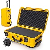 NANUK 935 Hard Case with Cubed Foam – Waterproof Protective Equipment Case with Wheels, 22” x 14” x 9” – Dustproof and Impact Resistant, Airline Carry-On Approved – Yellow