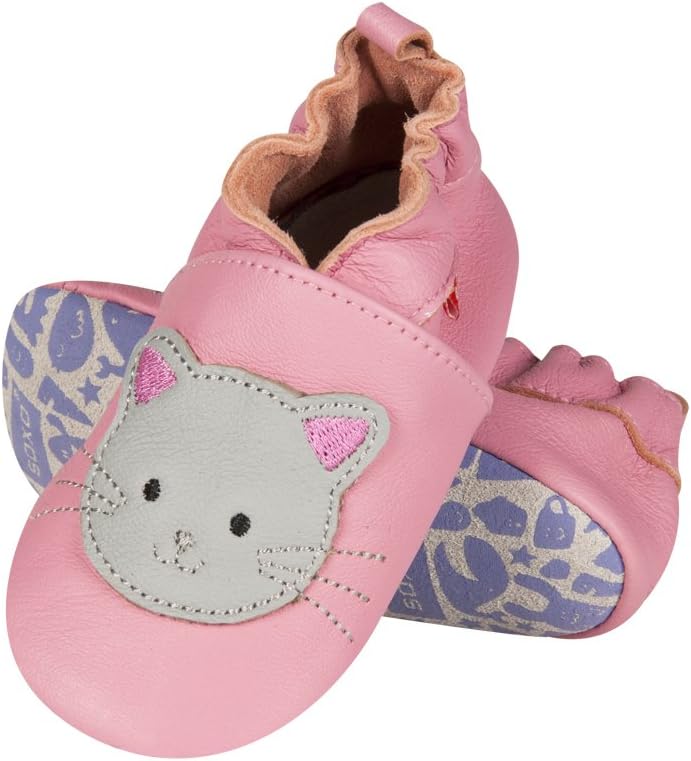 Baby/Toddler Girls 100% Leather Soft Shoe Slippers with Character