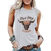 Not My First Rodeo Tank Women Rodeo Shirt Country Shirts Western T Shirt Sleeveless V Neck Ring Hole Cowboy Tank Tops