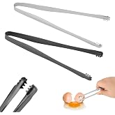 2 PCS Egg Chalaza Removal Tool, Stainless Steel Eggshell Fragment Picker, Easy Grip Kitchen Tongs for Cooking Baking, Egg Membrane Handler for Chefs Food Prep Accessories